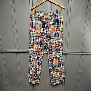 LL BEAN Vintage Men's Pants Patchwork Madras Plaid Preppy Golf 32x32.5 NWT